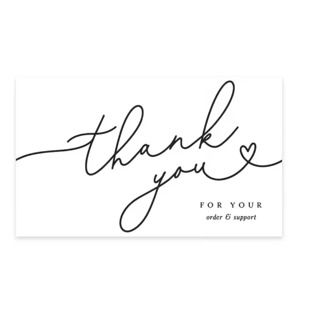 Elegant Black and White Thank You Card NEW 50 Cards
